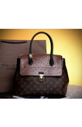 Imitation Louis Vuitton Precious Leather Majestueux Tote Bag M42963 Black VS02599