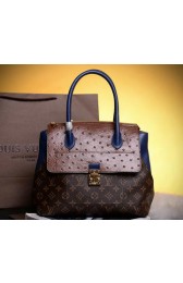 Imitation Louis Vuitton Precious Leather Majestueux Tote Bag M42963 Blue VS06882