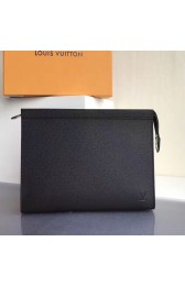 Imitation Louis Vuitton Taiga leather Pochette Voyage MM Black M30677 VS05380