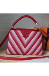 Imitation Louis Vuitton Taurillon Leather Capucines MM Cherry M42922 VS08737