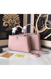 Imitation Louis Vuitton Taurillon Leather Capucines PM Pink M48864 VS01806