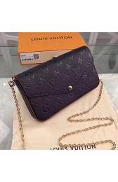 Imitation Luxury Louis Vuitton Monogram Empreinte Pochette Felicie Marine Rouge M64065 VS01990