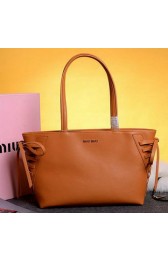 Imitation miu miu Grainy Leather Tote Bag 86333 Wheat VS03662