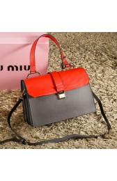 Imitation miu miu Madras Goat Leather Top Handle Bag RN1108 Orange&Grey VS03344