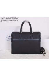 Imitation Prada Original Grainy Leather Briefcase P2625 Black VS01962