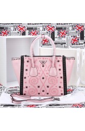 Imitation Prada Saffiano Calfskin Leather Tote Bag 2619E in Pink LSS VS07301