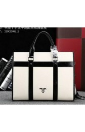 Imitation PRADA Saffiano Leather Business Briefcase 51661 White VS01263