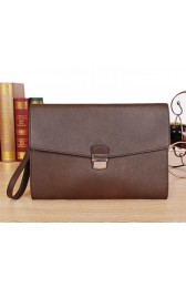 Imitation Prada Saffiano Leather Document Holder PR001 Brown VS05080