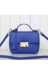 Imitation Prada Saffiano Leather Flap Bag BN0960 Blue VS04289