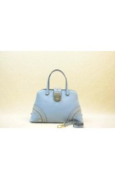 Imitation Prada Saffiano Leather Metal Studs Top Handle Bag B2753 Light Blue VS00569