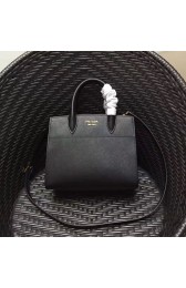Imitation Prada Small Bibliotheque Saffiano Leather Bag Black 1BA050 VS00426