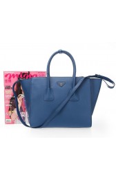 Imitation Prada Smooth Calfskin Leather Tote Bags BN2619 Blue VS07901