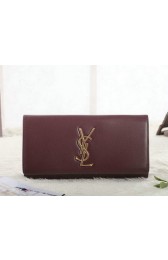 Imitation Saint Laurent Classic Monogramme Clutch Original Leather Y5486 Burgundy VS00390