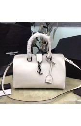 Imitation Saint Laurent Small Monogram Cabas Bag in White Original Calfskin 394461 VS07349