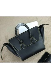 Imitation Top 2015 Celine Tie Top Handle Bag Original Leather 98314 Black VS07632