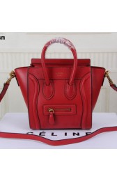 Imitation Top Celine Luggage Nano Bag Original Leather CTS3309 Red VS02406