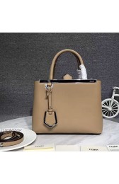 Imitation Top Fendi 2Jours Calf Leather Petite Tote Bag Beige FB1754 VS08073