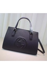 Imitation Top Gucci Soho Leather Top Handle Bag Black 431571 VS03279