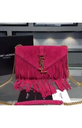Imitation Yves Saint Laurent Classic Flap Front Bag Tassel Suede Leather Y30340 Rose VS02230