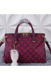 Knockoff 1:1 Louis Vuitton Litchi Leather Pallas Cerise Bag M40909 Purple VS06054