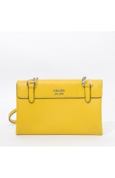 Knockoff AAA 2014 Newest Prada Medium Lux Flap Crossbody Bag BT0995 in Yellow Original Calfskin Leather XZ VS04721