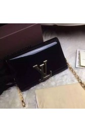 Knockoff AAAAA Louis Vuitton Patent Calfskin Chain Louise GM Noir M94425 VS07304