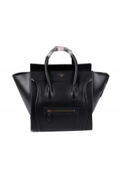 Knockoff Celine Luggage Mini Boston Tote Bags Calfskin Leather CL3308 Black VS02425