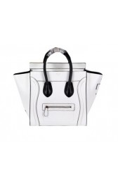 Knockoff Celine Luggage Mini Boston Tote Bags Calfskin Leather CL3308 White VS04339