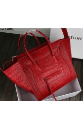 Knockoff Celine Luggage Phantom Tote Bag Croco Leather 3341 Red VS02699