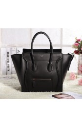 Knockoff Celine Mini Luggage 3308 in Black Original Leather VS07245