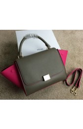 Knockoff Celine mini Trapeze Bag Original Leather CL005 Khaki&Rose VS02057