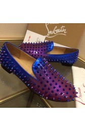 Knockoff Christian Louboutin Blue and Purple Patent Leather Rollerboy Spikes CL1210 VS07396
