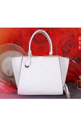 Knockoff Fendi 3Jours Tote Bag Calfskin Leather FJ2352 White VS01538