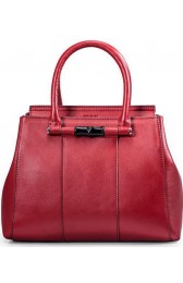 Knockoff Gucci Lady Bamboo Leather Top Handle Bag 370816 Red VS02653