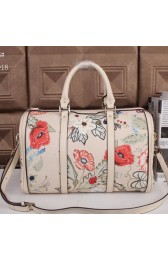 Knockoff Gucci Medium Boston Bag Linen 247205 White VS00485