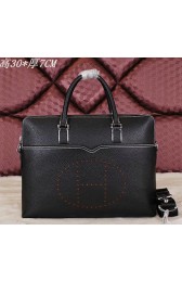 Knockoff Hermes Briefcase Original Calf Leather HM8011 Black VS05632