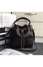 Knockoff High Quality Chanel Original Calfskin Bucket Bag Balck A93597 VS09161