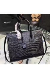 Knockoff Large Saint Laurent Baby Sac De Jour Bag in Black Croco Leather Y12131 VS01572