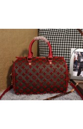 Knockoff Louis Vuitton Embroider Leather Speedy Bandouliere 30 M40762 Red VS07297