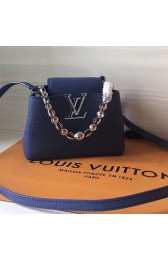 Knockoff Louis Vuitton Taurillon Leather Capucines Mini Chain Blue M42935 VS01129