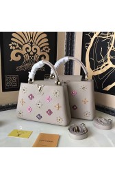 Knockoff Louis Vuitton Taurillon Leather Capucines PM Grey M54311 VS00281