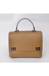 Knockoff Prada Lux Double Satchel Bag BN2790 in Apricot Original Saffiano Leather XZ VS06945