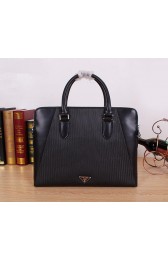 Knockoff Prada Original Leather Briefcase P285871 Black VS04237