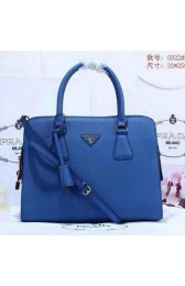 Knockoff Prada Pearl Leather Tote Bag BN0922 Blue VS09897