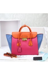 Knockoff Prada Tote Bag Flap Handbag BN2665 in Rose Red Calfskin Leather LSS VS05427