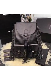 Knockoff Saint Laurent Festival Fringed Backpack Black Y280310 VS00241