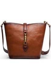 Knockoff Top Gucci Jackie Soft Leather Bucket Bag 380579 Brown VS04836