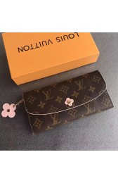 Knockoff Top Louis Vuitton Monogram Canvas Emilie Wallet Pink M64202 VS02769