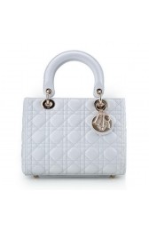 Lady Dior Bag mini Bag White Original Sheepskin Leather D44551 Gold VS01195