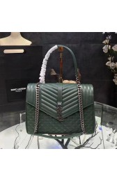 Large Soft Envelope Monogram Saint Laurent Shoulder Bag Green 436694 VS06989